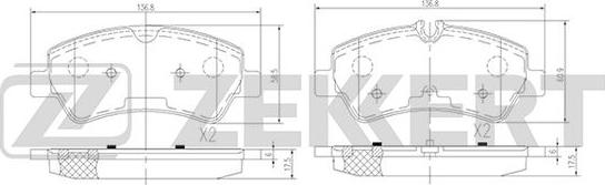 Zekkert BS-1967 - Brake Pad Set, disc brake autospares.lv