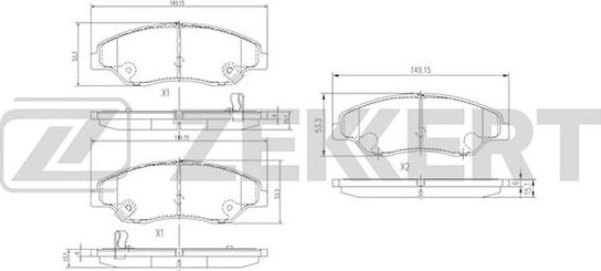 Zekkert BS-1902 - Brake Pad Set, disc brake autospares.lv