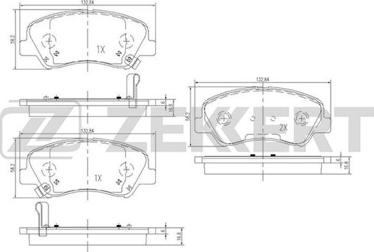 Zekkert BS-1910 - Brake Pad Set, disc brake autospares.lv