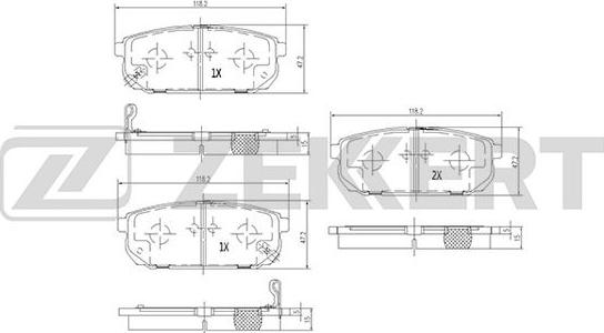 Zekkert BS-1918 - Brake Pad Set, disc brake autospares.lv