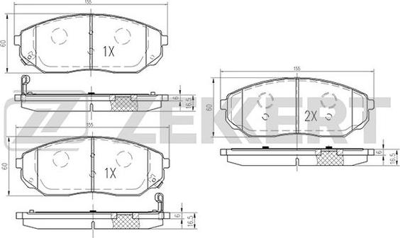 Zekkert BS-1917 - Brake Pad Set, disc brake autospares.lv