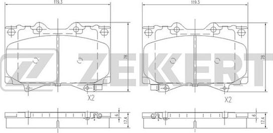 Zekkert BS-1985 - Brake Pad Set, disc brake autospares.lv