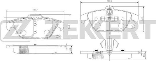 Zekkert BS-1938 - Brake Pad Set, disc brake autospares.lv