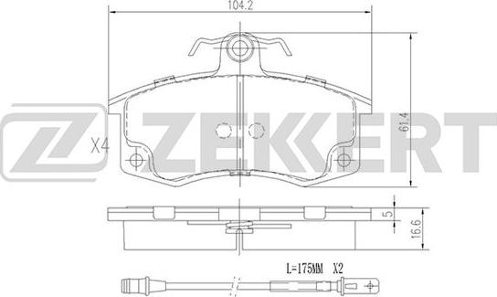 Zekkert BS-1926 - Brake Pad Set, disc brake autospares.lv