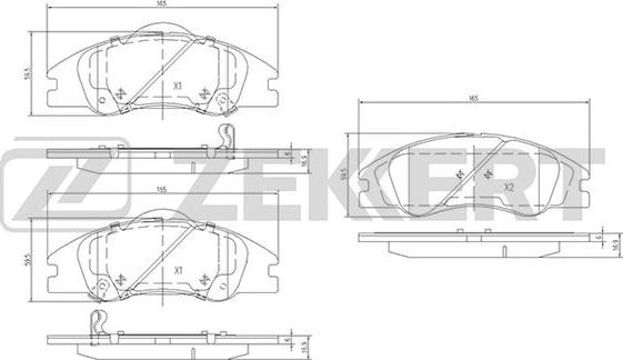 Zekkert BS-1922 - Brake Pad Set, disc brake autospares.lv