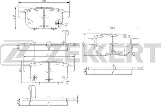 Zekkert BS-1973 - Brake Pad Set, disc brake autospares.lv