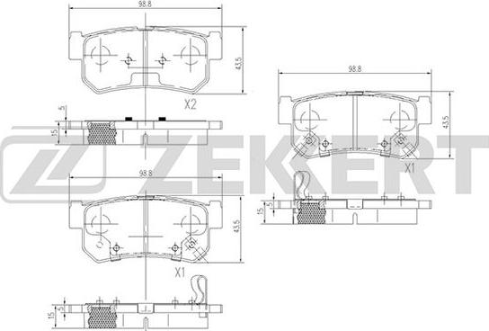 Zekkert BS-1496 - Brake Pad Set, disc brake autospares.lv
