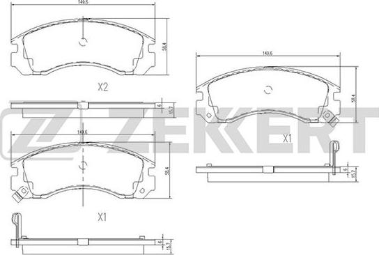 Zekkert BS-1448 - Brake Pad Set, disc brake autospares.lv