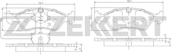 Zekkert BS-1488 - Brake Pad Set, disc brake autospares.lv