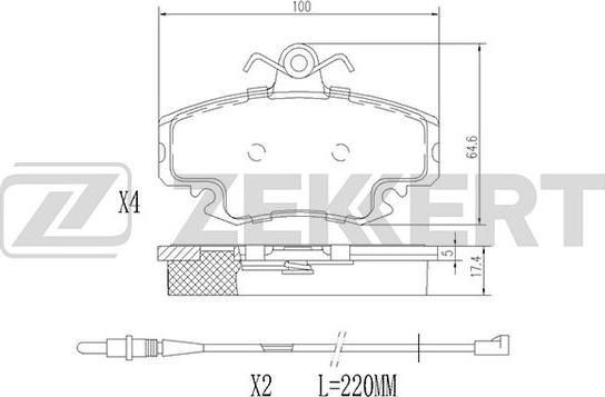 Zekkert BS-1482 - Brake Pad Set, disc brake autospares.lv