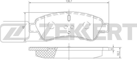 Zekkert BS-1434 - Brake Pad Set, disc brake autospares.lv