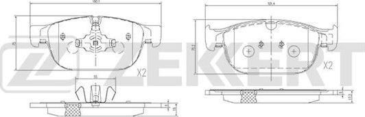 Zekkert BS-1428 - Brake Pad Set, disc brake autospares.lv