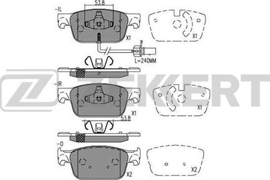 Zekkert BS-1422 - Brake Pad Set, disc brake autospares.lv