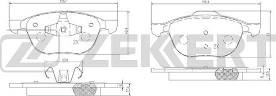 Zekkert BS-1599 - Brake Pad Set, disc brake autospares.lv