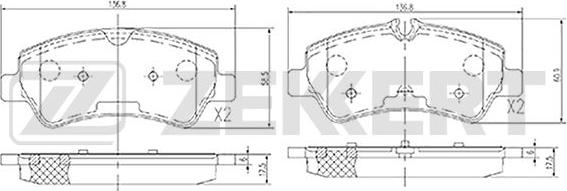 Zekkert BS-1566 - Brake Pad Set, disc brake autospares.lv