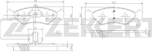 Zekkert BS-1561 - Brake Pad Set, disc brake autospares.lv