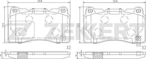 Zekkert BS-1509 - Brake Pad Set, disc brake autospares.lv