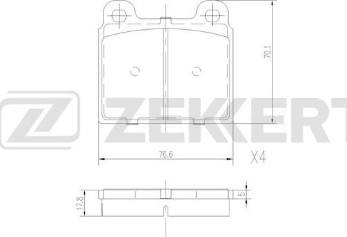 Zekkert BS-1537 - Brake Pad Set, disc brake autospares.lv
