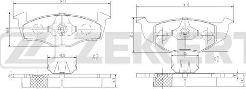 Zekkert BS-1571 - Brake Pad Set, disc brake autospares.lv