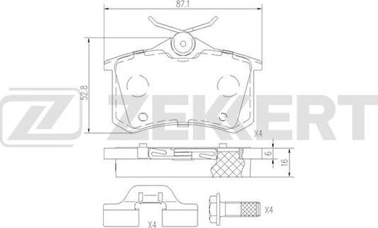 Zekkert BS-1690 - Brake Pad Set, disc brake autospares.lv