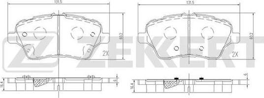 Zekkert BS-1693 - Brake Pad Set, disc brake autospares.lv