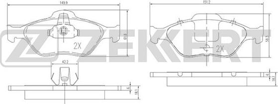 Zekkert BS-1652 - Brake Pad Set, disc brake autospares.lv