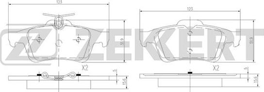 Zekkert BS-1600 - Brake Pad Set, disc brake autospares.lv