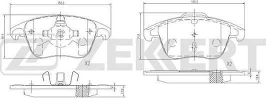 Zekkert BS-1686 - Brake Pad Set, disc brake autospares.lv