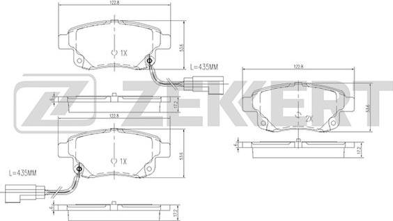 Zekkert BS-1682 - Brake Pad Set, disc brake autospares.lv