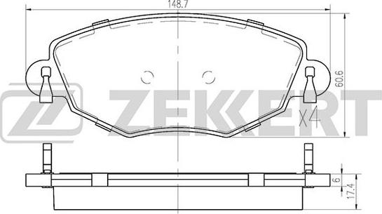 Zekkert BS-1673 - Brake Pad Set, disc brake autospares.lv