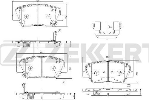 Zekkert BS-1094 - Brake Pad Set, disc brake autospares.lv