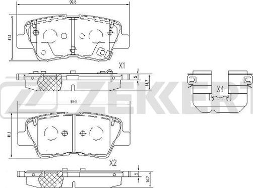 Zekkert BS-1095 - Brake Pad Set, disc brake autospares.lv