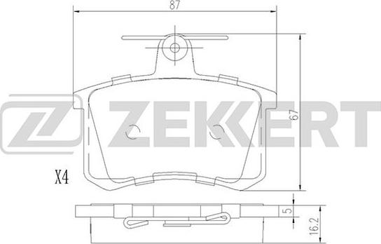 Zekkert BS-1096 - Brake Pad Set, disc brake autospares.lv