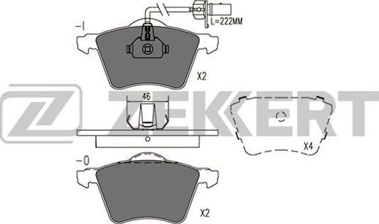 Zekkert BS-1093 - Brake Pad Set, disc brake autospares.lv