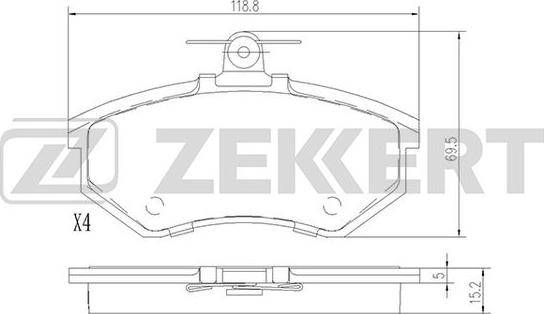 Zekkert BS-1097 - Brake Pad Set, disc brake autospares.lv