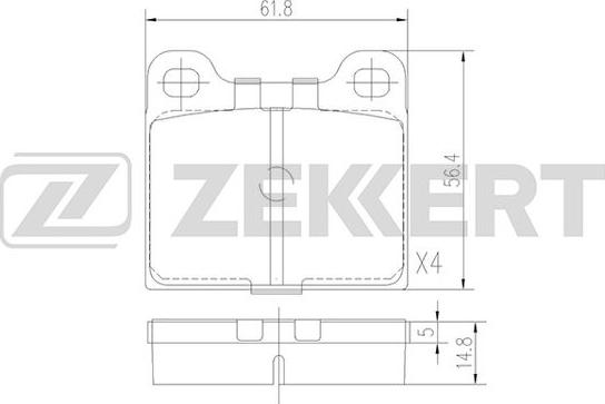 Zekkert BS-1049 - Brake Pad Set, disc brake autospares.lv