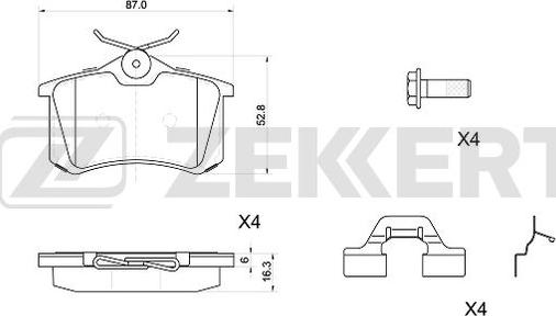 Zekkert BS-1040 - Brake Pad Set, disc brake autospares.lv