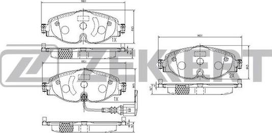 Zekkert BS-1047 - Brake Pad Set, disc brake autospares.lv