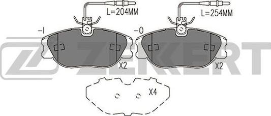 Zekkert BS-1062 - Brake Pad Set, disc brake autospares.lv