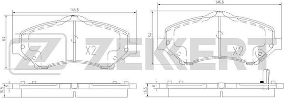 Zekkert BS-1008 - Brake Pad Set, disc brake autospares.lv
