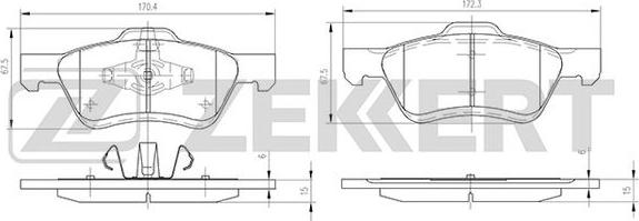 Zekkert BS-1003 - Brake Pad Set, disc brake autospares.lv