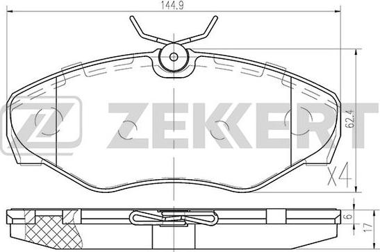 Zekkert BS-1007 - Brake Pad Set, disc brake autospares.lv