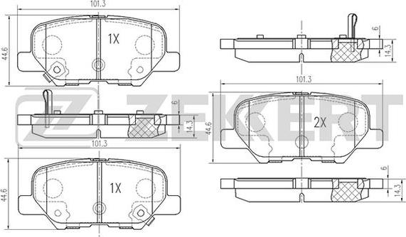 Zekkert BS-1014 - Brake Pad Set, disc brake autospares.lv
