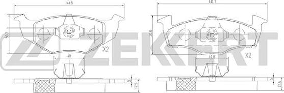 Zekkert BS-1011 - Brake Pad Set, disc brake autospares.lv