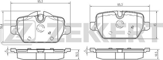 Zekkert BS-1018 - Brake Pad Set, disc brake autospares.lv