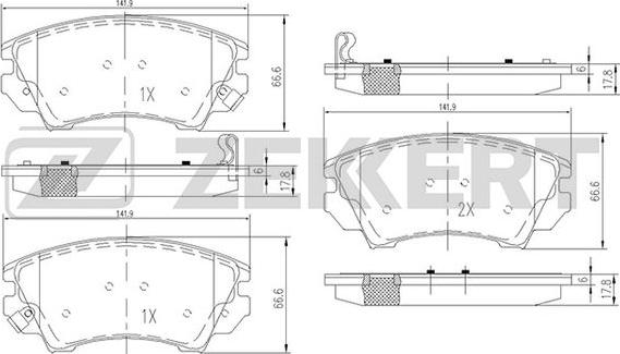 Zekkert BS-1013 - Brake Pad Set, disc brake autospares.lv