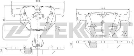 Zekkert BS-1017 - Brake Pad Set, disc brake autospares.lv