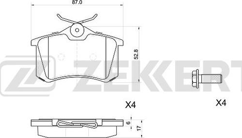 Zekkert BS-1039 - Brake Pad Set, disc brake autospares.lv