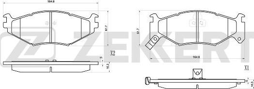 Zekkert BS-1025 - Brake Pad Set, disc brake autospares.lv