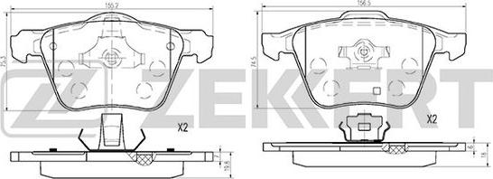 Zekkert BS-1022 - Brake Pad Set, disc brake autospares.lv